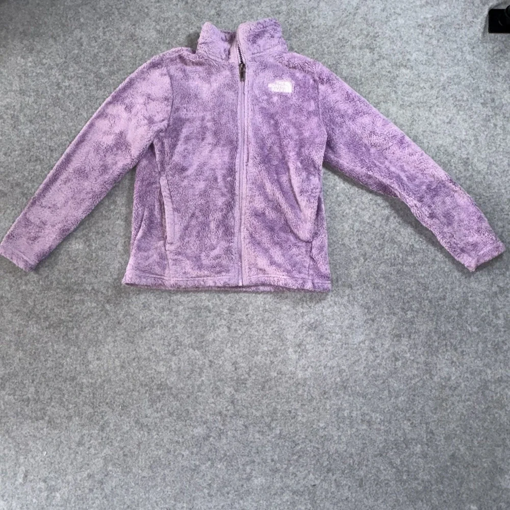 The North Face Oso Fleece Jacket Girls L (12) Purple High Pile Full Zip